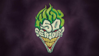 Green yellow clown mask no - face and the words free wallpaper