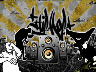 Dj set graffiti wall speaker - a picture of a person free wallpaper