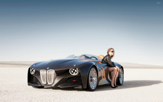 Woman sitting black car desert - ahmed yacoubi free wallpaper