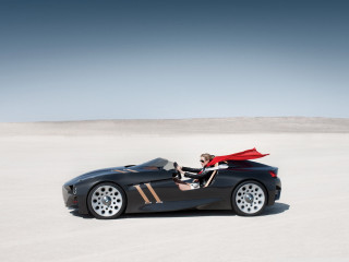 Woman black sports car red - a red flag free wallpaper for desktop