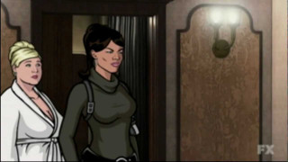 Cartoon two women hallway light - a hallway free wallpaper