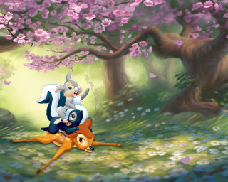 Cartoon deer girl forest flowers - don bluth free wallpaper for desktop