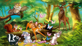 Animals forest butterflies group nature - a deer free wallpaper