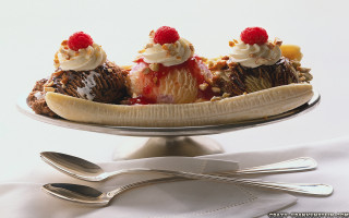 Banana split cake fork plate - a plate free wallpaper