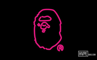Pink gorilla face black background - the right side of the image free wallpaper