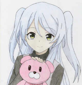 Girl holding pink teddy long - vanita free wallpaper for tablet