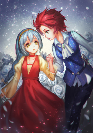 Anime characters snow falling man - a man in a suit free wallpaper for mobile