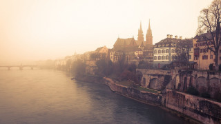 River city bridge church background - a city free wallpaper