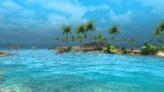 Tropical island lagoon palm trees - a tropical island free wallpaper