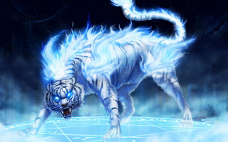 White tiger glowing eyes snow - a white tiger free wallpaper