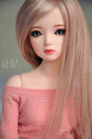 Doll long blonde hair blue - a marble sculpture free wallpaper for mobile