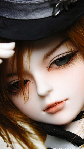 Doll hat black tie white - a black tie free wallpaper for mobile