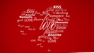 Red background heart shape kiss - free hearts wallpaper