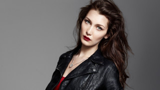 Woman red shirt black jacket - a black leather jacket free wallpaper