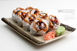 Sushi plate sauce green leaf - sauce free wallpaper