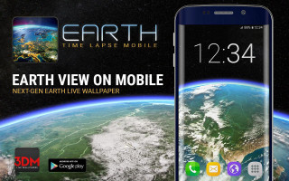Cell phone earth view clock - the screen free wallpaper