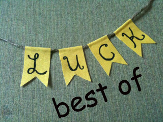 Yellow banner best of luck - free happy birthday wallpaper for desktop