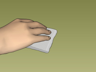 Hand holding white object green - 3 d model free wallpaper