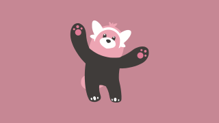 Pink black bear paws up - paw free wallpaper