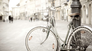 Bicycle parked city street people - a bicycle free wallpaper