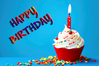 Cupcake candle sprinkles confetti blue 2 - a cupcake free wallpaper