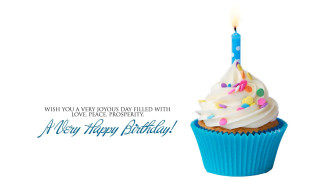 Cupcake candle happy birthday message - a cupcake free wallpaper