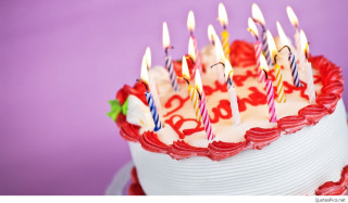 Birthday cake candles purple background - a purple border free wallpaper