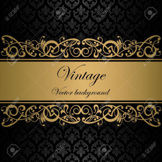 Vintage gold black background ribbon - vintage free wallpaper