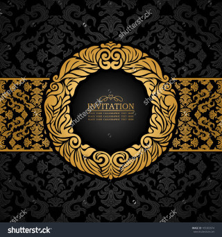 Gold black background frame border - a gold frame free wallpaper for tablet