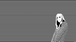 Woman black white striped wallpaper - high contrast free wallpaper