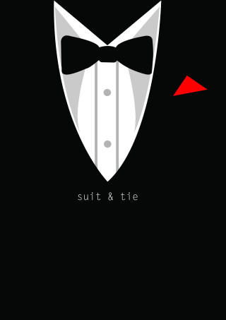 Tuxedo black white red arrow - side and the words free wallpaper for mobile