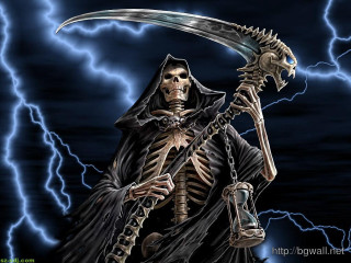 Skeleton holding sculler storm lightning - a skeleton holding free wallpaper