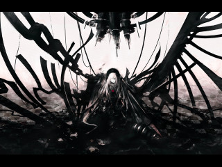 Woman long hair black dress 2 - white background free wallpaper for desktop