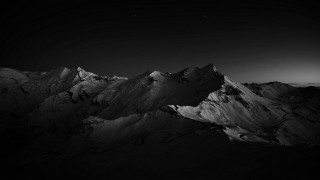 Mountain range night moon stars - a few star above free wallpaper