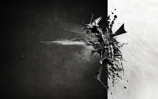 Black white plant wall dark 4 - dark fantasy art free wallpaper