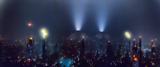 City skyline night lights buildings 15 - blade runner free wallpaper