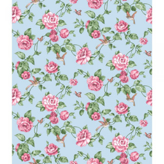 Blue background pink roses hummingbird 2 - green leaf free wallpaper for tablet
