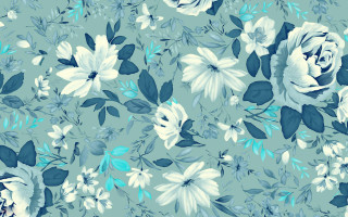 Blue white flower pattern background 4 - digital free wallpaper for desktop
