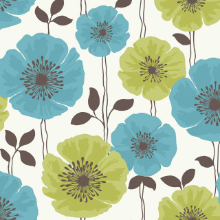 Blue green flower pattern white - the petal free wallpaper for tablet