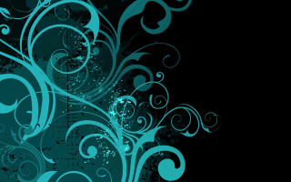 Blue black background swirls bubbles - a blue swirl free wallpaper for desktop