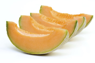 Melon slices white background rayonism - a white background behind them free wallpaper