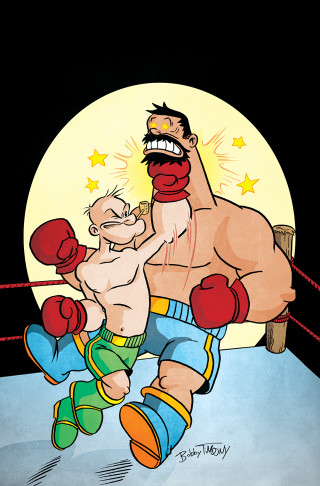 Cartoon man punching another boxing - underground comix free wallpaper for mobile