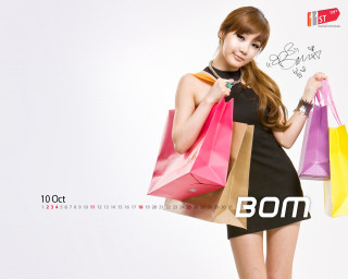 Woman holding shopping bags sign - typographic free wallpaper for desktop