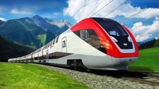 Train mountainous green grass background - mountainous free wallpaper