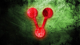 Red spoons green surface black - a green surface free wallpaper