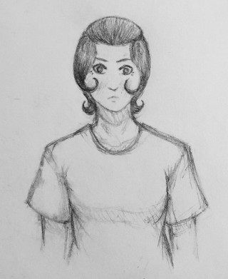 Woman short haircut big eyes - cynical realism free wallpaper for mobile