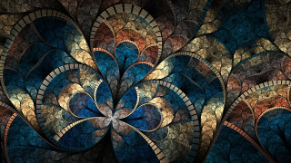 Blue brown gold flower black - image of a flower free wallpaper
