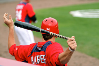 Baseball player holding bat field 3 - daren bader free wallpaper