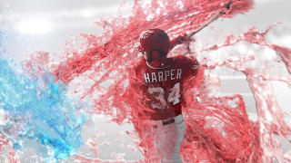 Baseball player throwing ball red - a hyperrealistic painting free wallpaper