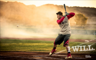 Man holding baseball bat field - smoke behind free wallpaper